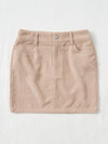 Corduroy Dual Pockets Straight Mini Skirt