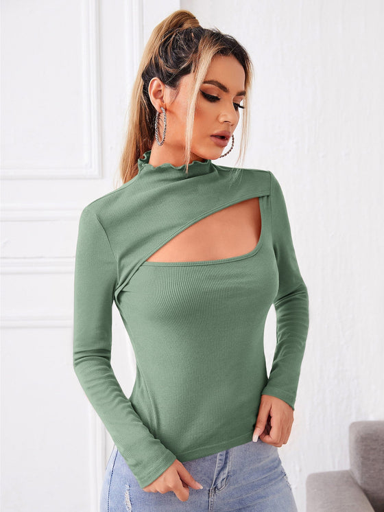 Cutout Front Fitted Tee