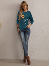 EMERY ROSE Sunflower And Slogan Graphic Tee