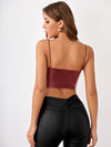 Leather Look Crop Cami Top