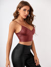 Leather Look Crop Cami Top