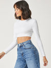 BASICS Cotton Solid Crop Top