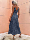 Dalmatian Print Slit Hem Belted Cami Dress