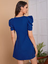 Clasi Puff Sleeve Solid Dress
