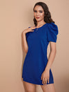 Clasi Puff Sleeve Solid Dress