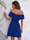 VCAY Ruffle Off Shoulder Solid Dress