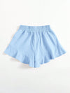 Frenchy Ruffle Hem Solid Shorts