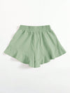 Frenchy Ruffle Hem Solid Shorts