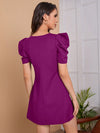 Clasi Puff Sleeve Solid Dress
