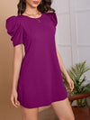 Clasi Puff Sleeve Solid Dress