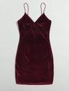 BAE Solid Velvet Bodycon Dress