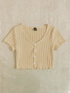 Button Up Rib knit Crop Top