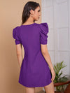Clasi Puff Sleeve Solid Dress