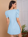 Clasi Puff Sleeve Solid Dress