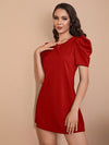 Clasi Puff Sleeve Solid Dress