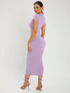 SXY Solid Round Neck Bodycon Dress
