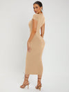 SXY Solid Round Neck Bodycon Dress
