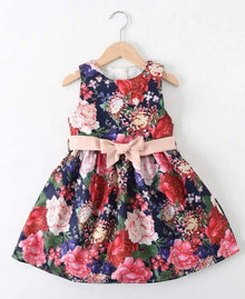  GIRLS Toddler Girls Allover Floral Print Belted Dress