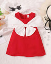 GIRLS Baby Colourblock Bow Front Cold Shoulder Dress