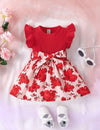 GIRLS Baby Floral Print Ruffle Trim Dress