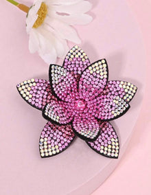  1pc Fashionable Full Rhinestone Fabric Art & Vintage Rose Flower Brooch, Unconventional Design For Banquets & Evening Dresses, Elegant Ladies' Accessory