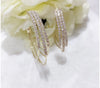 Pair crystal metal tassel Earrings
