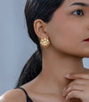 1pair Asymmetrical Geometric Hollow Out Fireworks Design European And American Retro Exaggerated High-End Feeling Stud Earrings & Drop Earrings