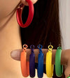 6pairs Colorful Hoop Earrings Set