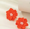 2pairs Flower Design Stud Earrings