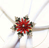 Snowflake Brooch Fashion Alloy Rhinestone inlaid Corsage Accessories Women Festival Jewelry Pins Gifts