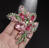 Women's Elegant Crystal Flower Brooch Bridal Wedding Party Costume Jewelry Accessories Fashion Luxury Brooch Bouquet Jewelry