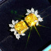1 Pair Luxury Yellow Cubic Zirconia Stud Earring