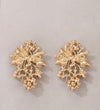 Imoli Faux Pearl & Leaf Decor Stud Earrings
