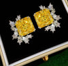 1 Pair Luxury Yellow Cubic Zirconia Stud Earring