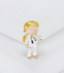  1pc Zinc Alloy Nurse Brooch