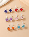 6pairs/set Rhinestone Decor Stud Earrings