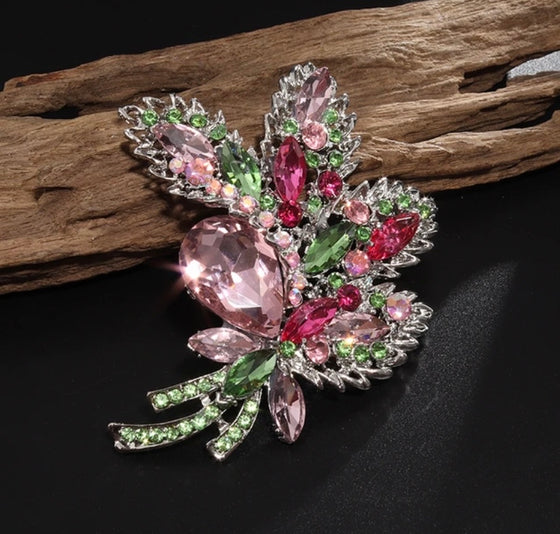 Women's Elegant Crystal Flower Brooch Bridal Wedding Party Costume Jewelry Accessories Fashion Luxury Brooch Bouquet Jewelry