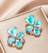 1pair Glamorous Rhinestone Heart Decor Stud Earrings For Women For Dating Gift