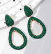 1pair Sparkling Geometric Water Drop Shape Zirconia Studded