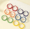 6pairs Colorful Hoop Earrings Set