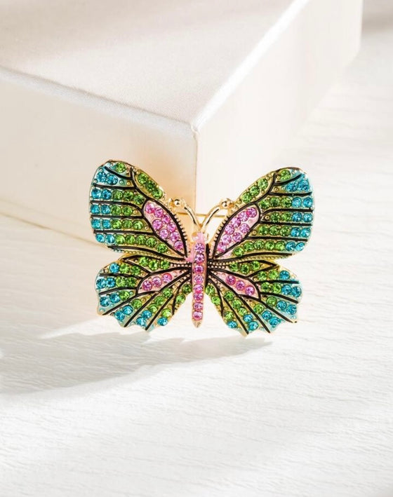 Rhinestone Butterfly Design Brooch