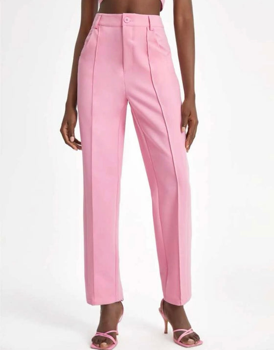 X Oxana Solid High Waist Suit Pants