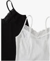 SweatyRocks Women's 2 Pack Lace Trim Tank Tops