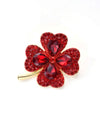 1pc Luxury Zinc Alloy Cubic Zirconia Clover Design Brooch For Men Women For Daily Decoration