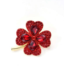  1pc Luxury Zinc Alloy Cubic Zirconia Clover Design Brooch For Men Women For Daily Decoration