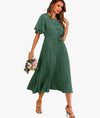 Pleated Round neck women’s dress