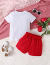 GIRLS Kids EVRYDAY Toddler Girls Heart Print Tee & Belted Shorts