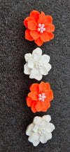 2pairs Flower Design Stud Earrings