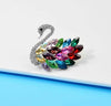 Rhinestone Swan Design Brooch