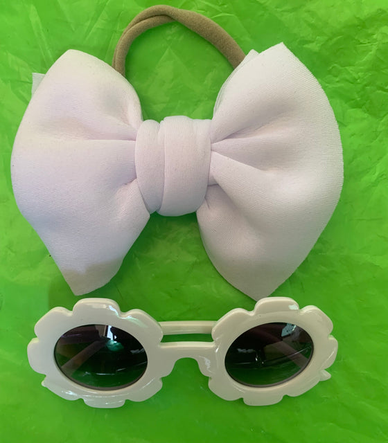 Headband + 1pc Baby Girl Sunglasses Set